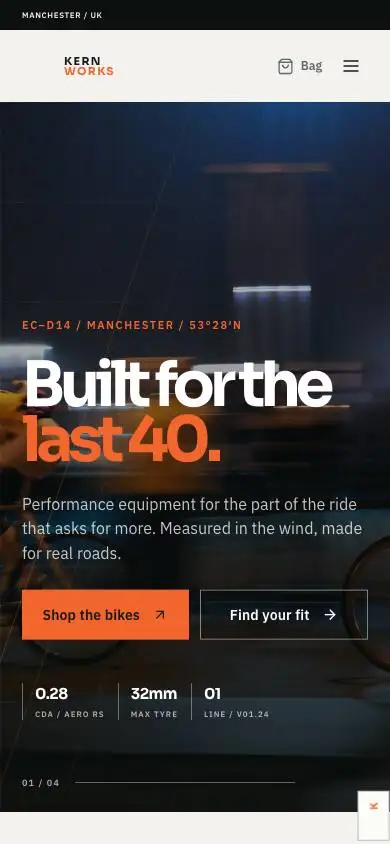 Performance Cycling Commerce mobile website preview