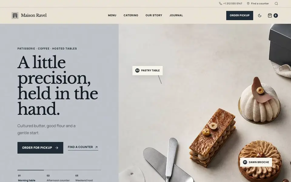 Maison Ravel — Premium Patisserie website screenshot