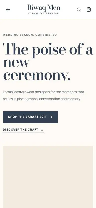 Riwaq Men mobile website preview