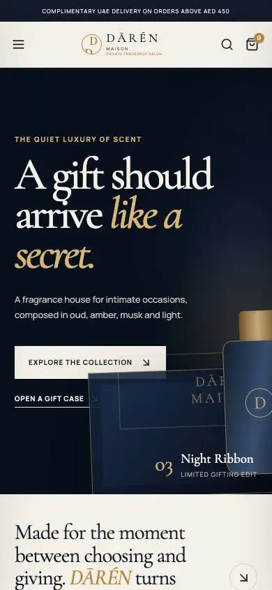 DĀRÉN Maison mobile website preview