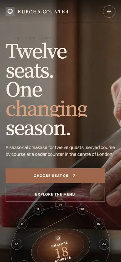 Rs D12 Omakase Counter mobile website preview