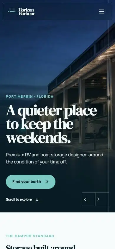 Horizon Harbour — RV & Boat Storage Campus mobile website preview