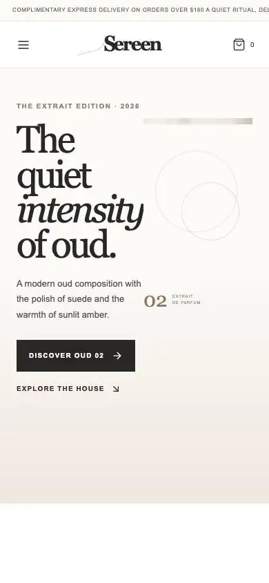 Sereen Parfums mobile website preview