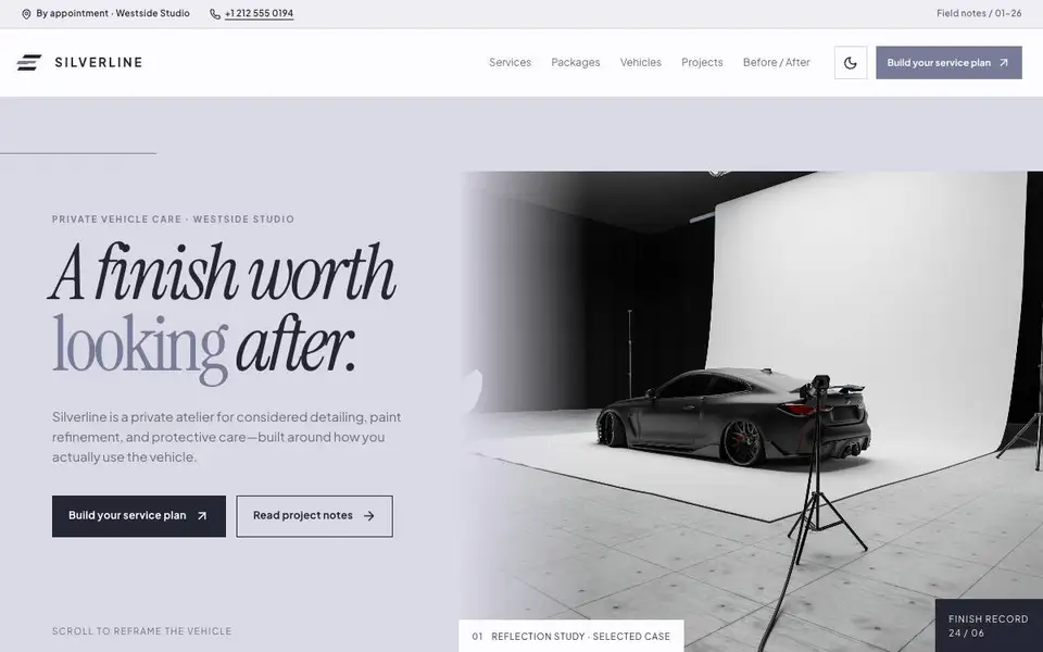 Silverline Auto Detailing website screenshot