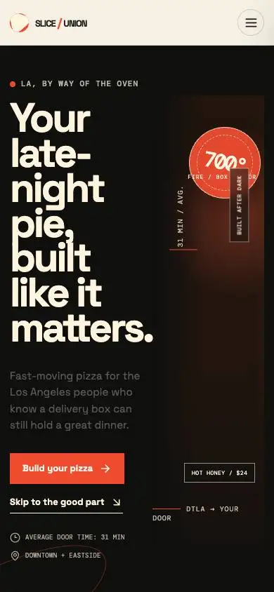 Slice Union — Digital-First Pizza Delivery mobile website preview
