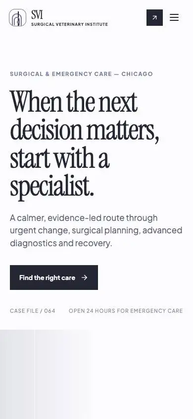 Surgical Veterinary Institute mobile website preview