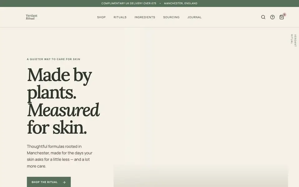 Verdant Ritual website screenshot