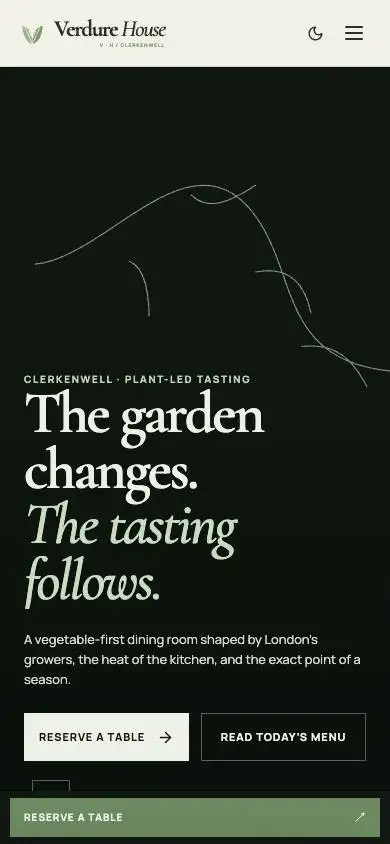 Verdure House — Botanical Fine Dining mobile website preview
