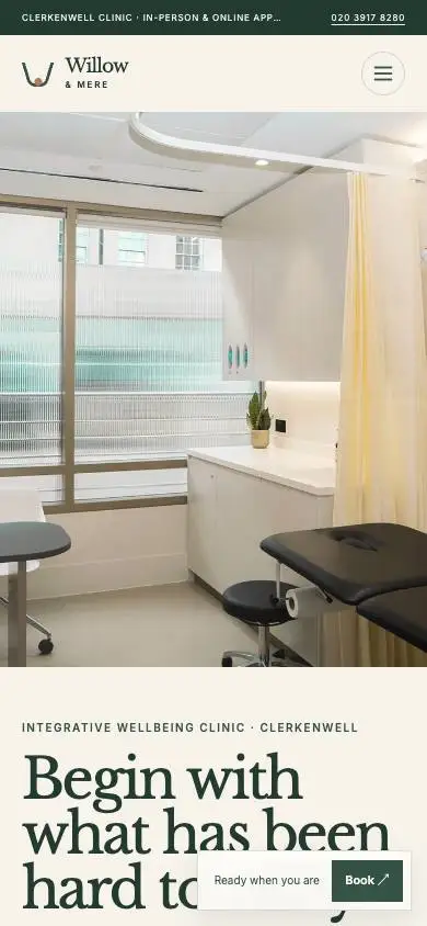 Willowandmere Clinic mobile website preview