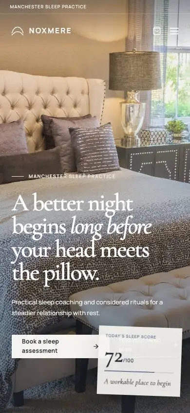 Wl04 Sleep Wellness mobile website preview