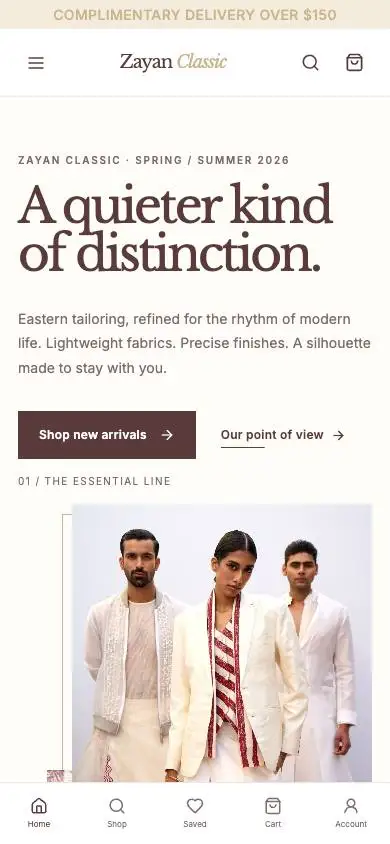 Zayan Classic mobile website preview