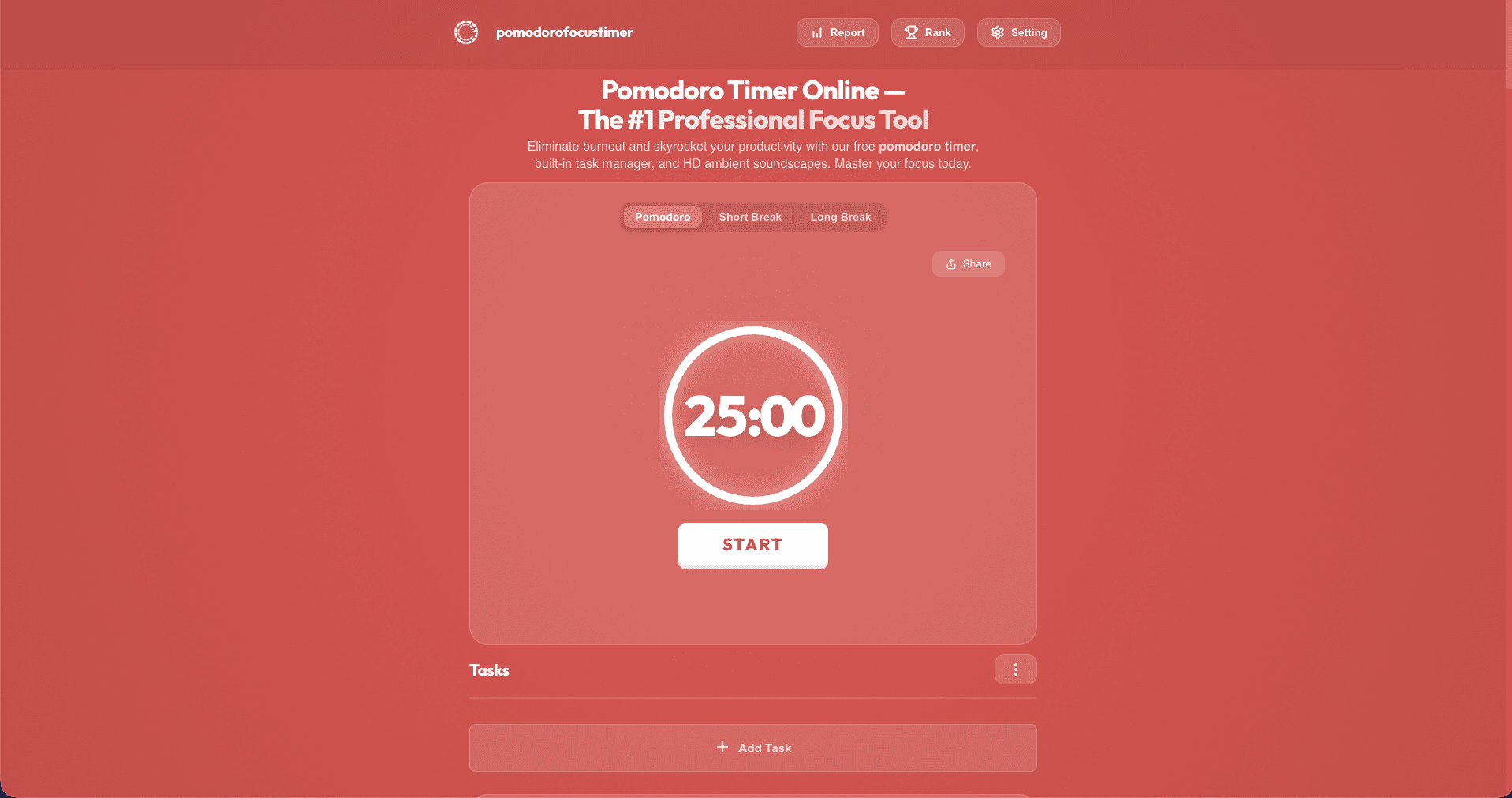 Pomodoro Focus Timer project preview